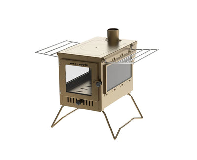 BBQ Fire Pit Stove Box - Mini Log Burner Khaki