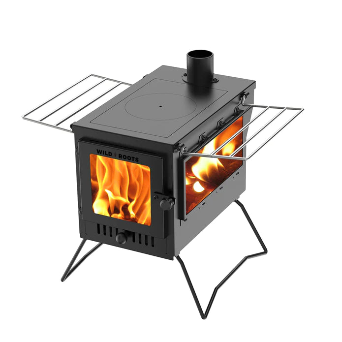 BBQ Fire Pit Stove Box - Mini Log Burner Black