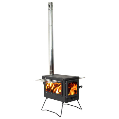 BBQ Fire Pit Stove Box - Mini Log Burner Black