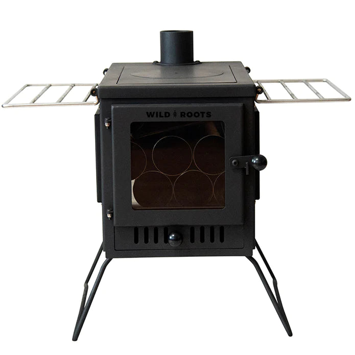 BBQ Fire Pit Stove Box - Mini Log Burner Black