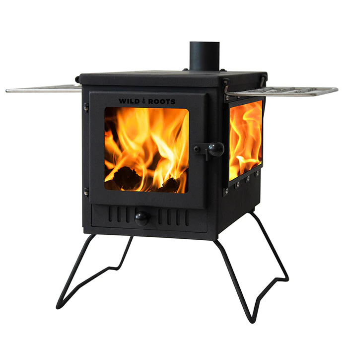 BBQ Fire Pit Stove Box - Mini Log Burner Black