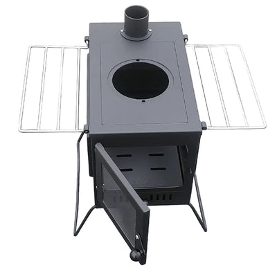 BBQ Fire Pit Stove Box - Mini Log Burner Black