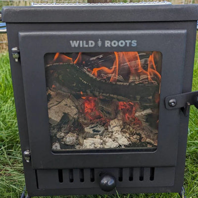 BBQ Fire Pit Stove Box - Mini Log Burner Black