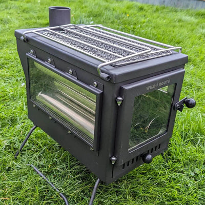 BBQ Fire Pit Stove Box - Mini Log Burner Black